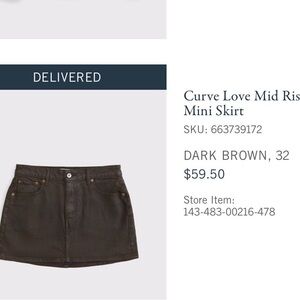 Abercrombie & Fitch Dark Brown Mini Skirt